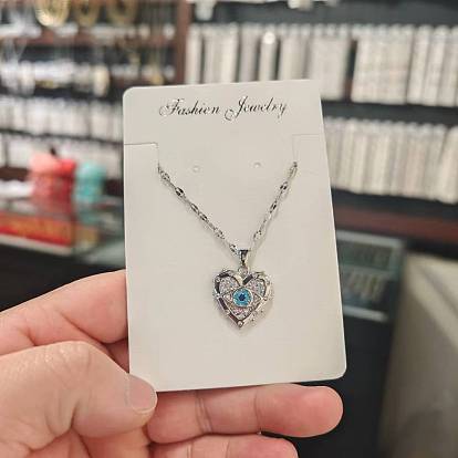 Дурной глаз сердце 304 ожерелья из нержавеющей стали с микропаве из кубического циркония