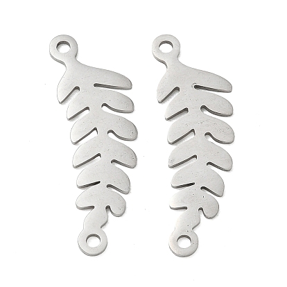 304 Stainless Steel Connector Charms, Leaf Links