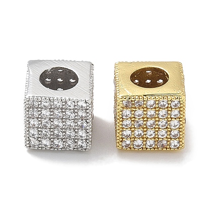 Стойки обшивки латунь микро проложить кубического циркония бусы, долговечный, без свинца и без кадмия, кубические