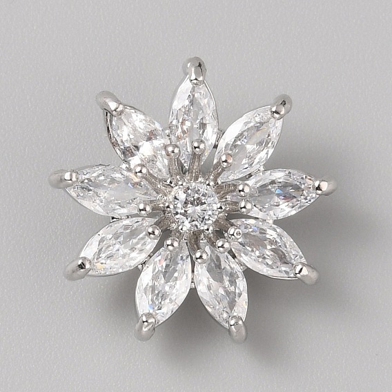 1-отверстие из латуни с кубическим цирконием на хвостовике, цветок