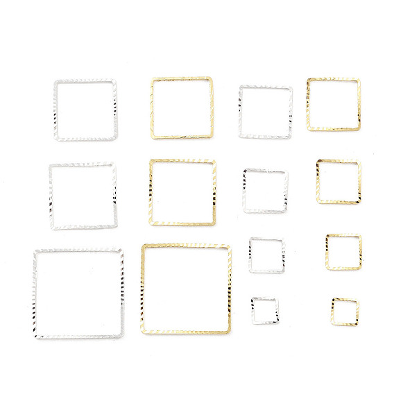 Латунные бусины в оправе, без кадмия и без свинца, квадратный