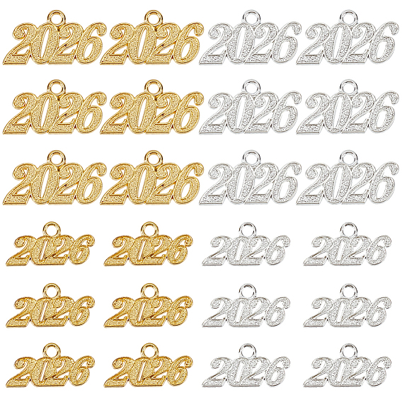 24шт 4 стили подвески из цинкового сплава, число 2026