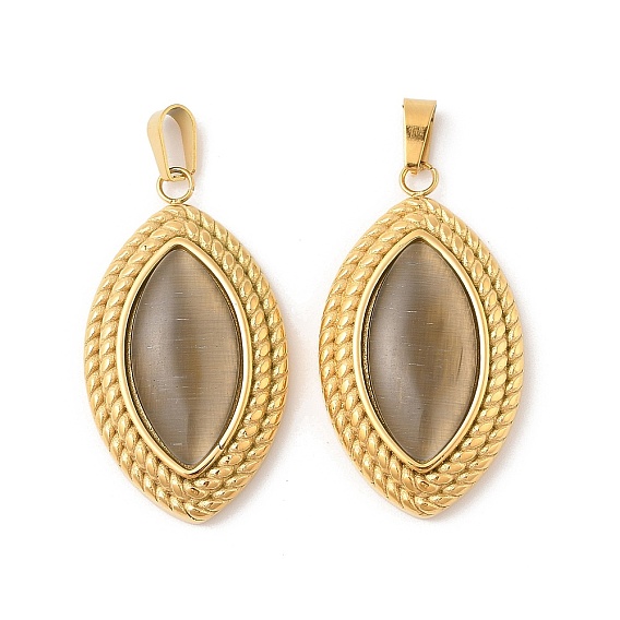 304 подвески из нержавеющей стали, подвески из конского глаза, ионное покрытие (ip), с кошачий глаз