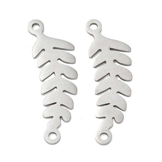 304 Stainless Steel Connector Charms, Leaf Links