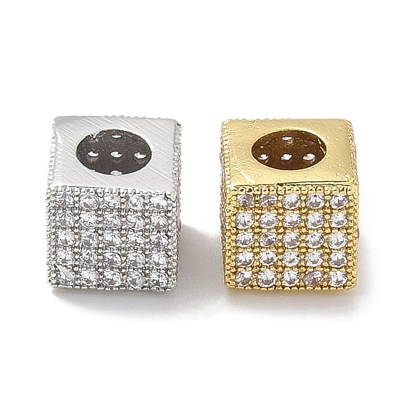 Стойки обшивки латунь микро проложить кубического циркония бусы, долговечный, без свинца и без кадмия, кубические