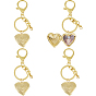 4Pcs Brass Locket Pendant Decorations, with Alloy Lobster Claw Claps and Rings