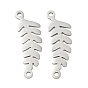 304 Stainless Steel Connector Charms, Leaf Links