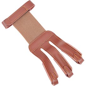 Fingers Cow Leather Archery Bow Gloves Tip Protector, for Shooting Bow Arrow