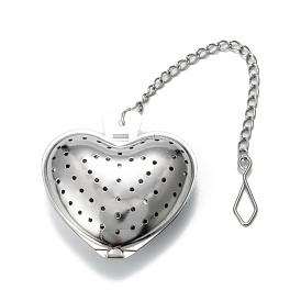 Heart Shape Tea Infuser, with Chain & Hook, Loose Tea 304 Stainless Steel Mesh Tea Ball Strainer