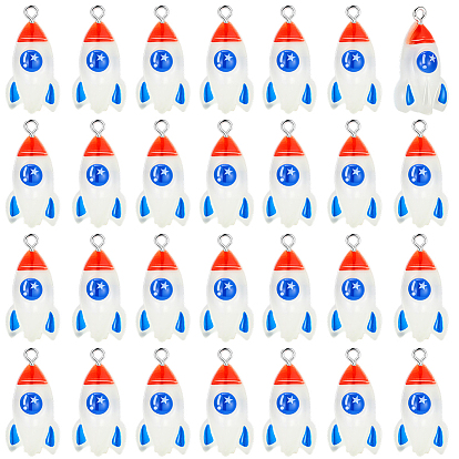 50 кулоны из смолы, с платиновыми тоновыми железными петлями