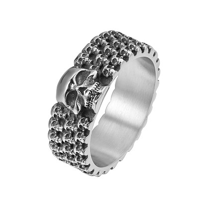 Skull Head Men's Stainless Steel Finger Ring