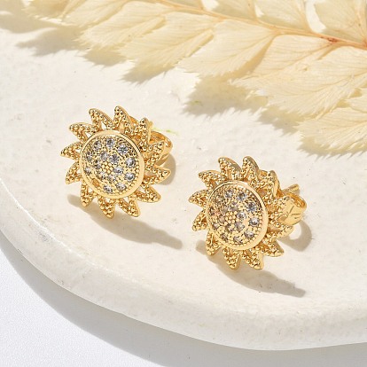 Серьги-гвоздики из латунного микро-паве, долговечный, реальный 18 k позолоченный