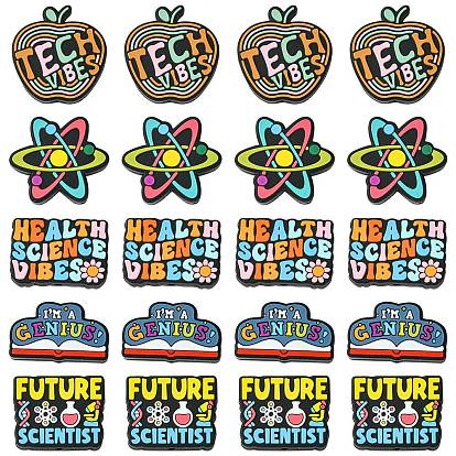 20pcs 5 Stile umweltfreundliche Silikonperlen in Lebensmittelqualität, Farbig
