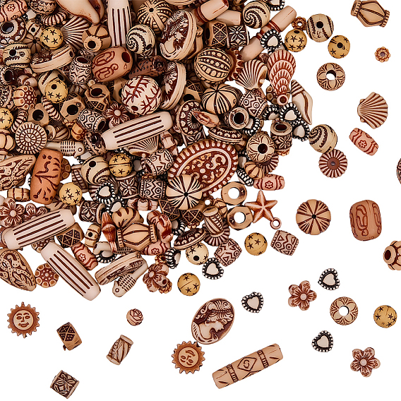 6 мешки акриловые бусины, разнообразные