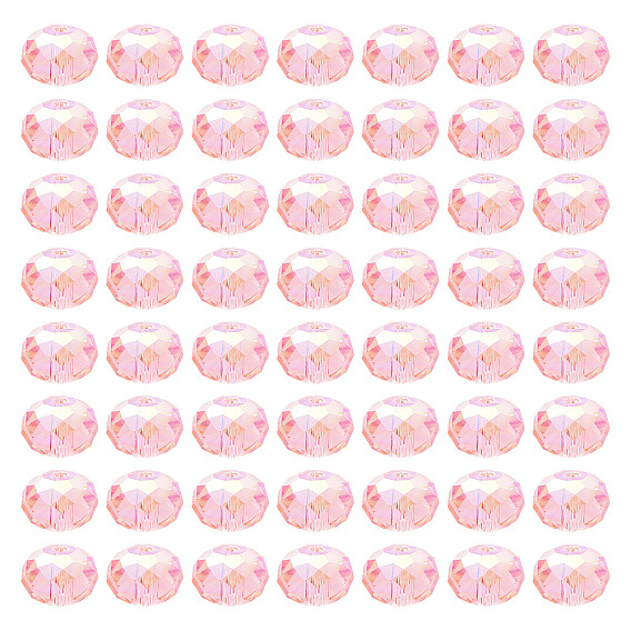 200 шт. Гальванические стеклянные бусины, рондель, граненые, AB цвет