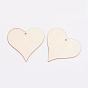 Undyed Wooden Pendant, Heart