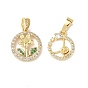 Латунные микро проложить кубического циркония подвески, без кадмия и без свинца, круглая с цветком