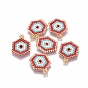 MIYUKI & TOHO Handmade Japanese Seed Beads Pendants, Loom Pattern, Hexagon