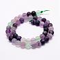 Natural Fluorite Bead Strands, Round, Frosted