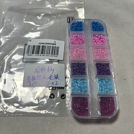 Perles de rocaille rondes en verre de styles mélangés