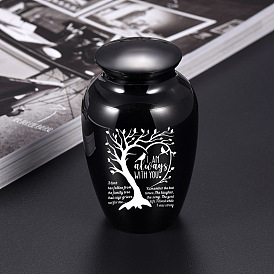 Aluminium Alloy Cremation Urn, For Commemorate Kinsfolk Pet Cremains Container, Tree of Life Pattern