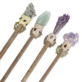 Gemstone Magic Wands, with Wood Wand, for Witches and Wizards