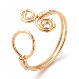 Copper Wire Wrap Ring and Vortex Open Cuff Ring for Women