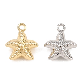 Alloy Charms, Beaded Starfish Charms, Rack Plating, Cadmium Free & Lead Free