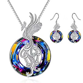 Firebird Crystal Pendant Necklace Female Colorful Crystal Phoenix Necklace