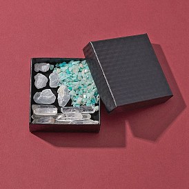 65g грубые необработанные натуральные смешанные наборы драгоценных камней, нет отверстий / незавершенного, самородки/чип, природный кристалл кварца и целестин/целестин и амазонит