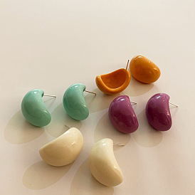 The same candy color sweet temperament resin simple earrings personality fashion earrings earrings earrings earrings