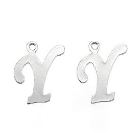 304 Stainless Steel Charms, Letter.Y
