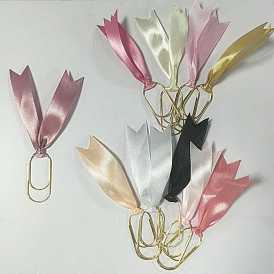 10 pièces 10 styles marque-pages en ruban polyester et acier au carbone, ovale, or