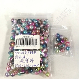 260pcs 13 Farben Regenbogen-ABS-Plastiknachahmungsperlenperlen, Farbverlauf Meerjungfrau Perlen, Runde
