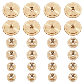 24шт. 3 стили латунная часовая гайка, плоско-круглые