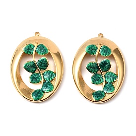 304 нержавеющей стальной эмали подвески, овал с подвеской в виде листьев