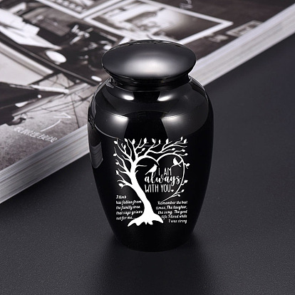 Aluminium Alloy Cremation Urn, For Commemorate Kinsfolk Pet Cremains Container, Tree of Life Pattern
