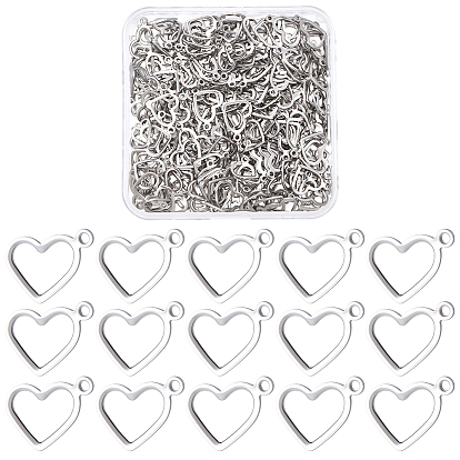 250шт. 304 подвески из нержавеющей стали открытые, сердце