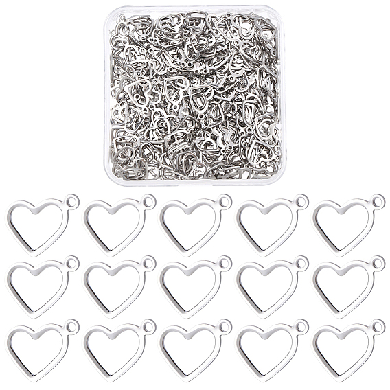 250шт. 304 подвески из нержавеющей стали открытые, сердце