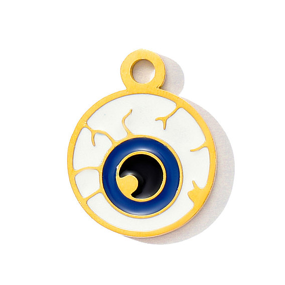 304 нержавеющей стальной эмали подвески, Злые чары глаз, ионное покрытие (ip), реальный 18 k позолоченный