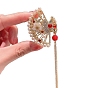 Alloy Claw Hair Clips, with Imitation Pearl, Fan