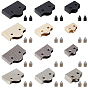 6 Sets 3 Style Iron Cord Ends, with Screws, Rectangle