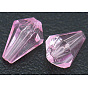 Transparent Acrylic Beads, Drop, Pink, Dyed, 9x6mm, Hole: 1.2mm, about 3134pcs/500g