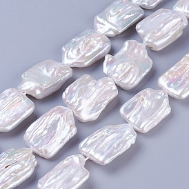 Hilos de perlas de agua dulce cultivadas naturales, Rectángulo