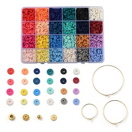 Наборы для изготовления серег-обруча своими руками, в том числе бусины хейши из полимерной глины ручной работы, 316 из нержавеющей стали бокал прелести кольца, дистанционные бусины из железа, сплава и латуни, гематитовые бусины