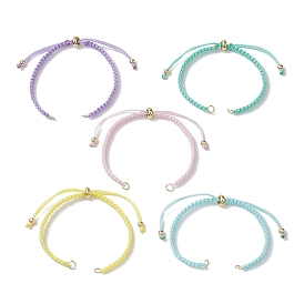 5Pcs 5 Colors Candy Color Braided Nylon Cord Slider Bracelet Making, Nice for DIY Jewelry Making