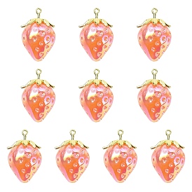 Подвески из смолы, с латунной найти, клубника