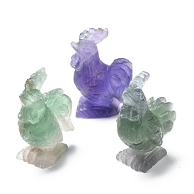 Natural Fluorite Display Decorations, Rooster