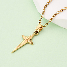 304 подвесные из нержавеющей стали ожерелья, звезда, ионное покрытие (ip)