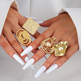 Кольца из сплава для женщин, с пластиковой жемчужины